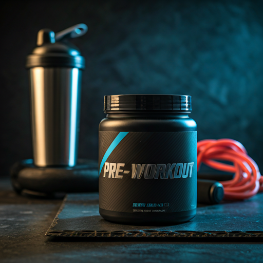 Pre-workout supplement with shaker bottle